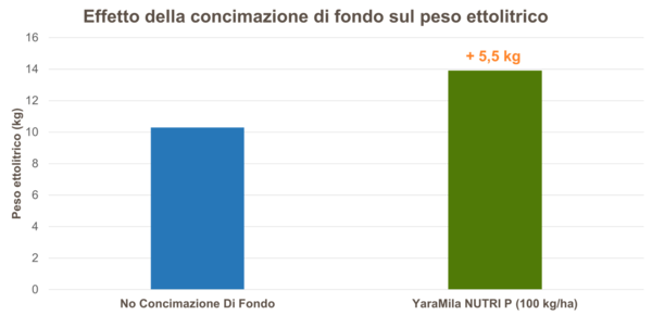 effetto della concimazione di fondo del grano sul peso ettolitrico