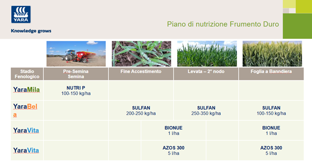piano di concimazione frumento duro
